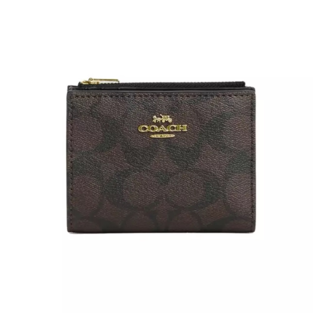 Coach bifold wallet in dark brown/black